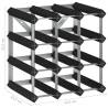 Wine Rack for 12 Bottles - Solid Pine Wood, Black | HiPoMarket UK