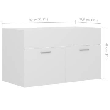 Sink Cabinet White 80x38.5x46 cm - Stylish Storage Solution