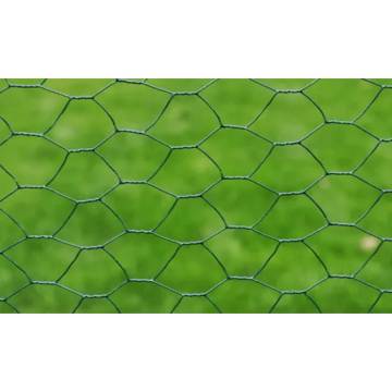 Galvanised Steel Hexagon Mesh Fence - 1x25m Dark Green