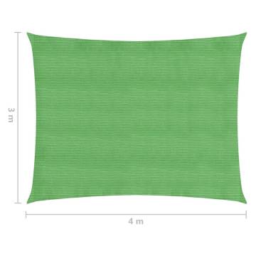 Sunshade Sail 160 g/m² Light Green 3x4 m - HDPE Protection