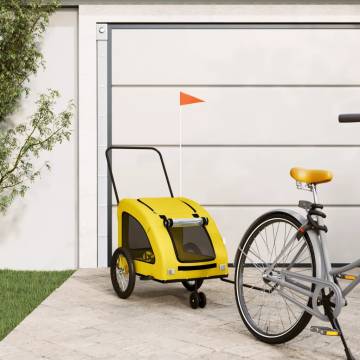 Pet Bike Trailer - Yellow Oxford Fabric & Iron | Hipomarket UK