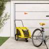 Pet Bike Trailer Yellow Oxford Fabric and Iron Colour yellow Size 68 x 137 x 72 cm 