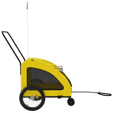 Pet Bike Trailer - Yellow Oxford Fabric & Iron | Hipomarket UK