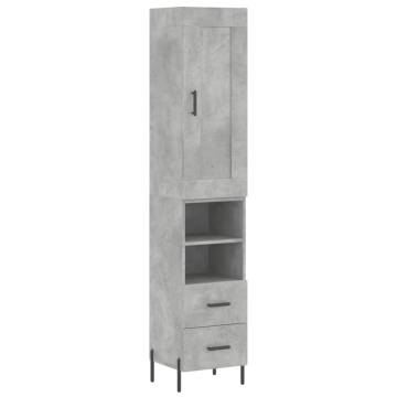 Highboard Concrete Grey - Stylish & Durable Engineered Wood