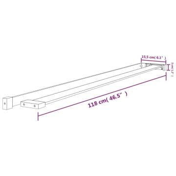 Black Aluminium Shower Shelf for Walk-in Shower - 118 cm