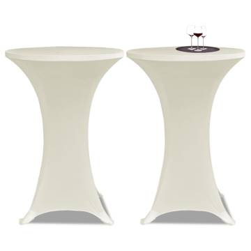 Cream Stretch Standing Table Cover Ø80cm - Set of 2