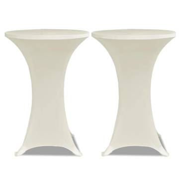 Cream Stretch Standing Table Cover Ø80cm - Set of 2