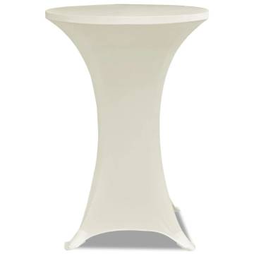 Cream Stretch Standing Table Cover Ø80cm - Set of 2