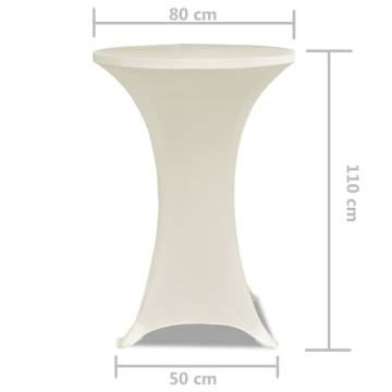 Cream Stretch Standing Table Cover Ø80cm - Set of 2