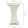 Cream Stretch Standing Table Cover Ø80cm - Set of 2