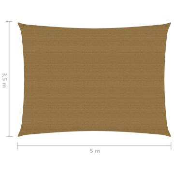 Sunshade Sail 3.5x5 m Taupe - UV & Mould Resistant