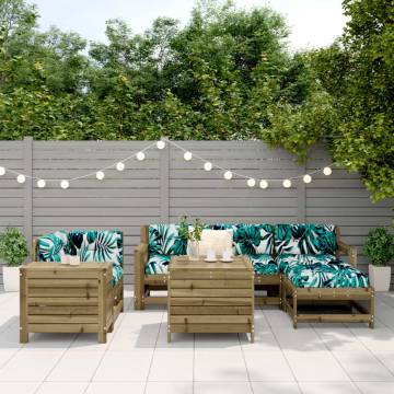 7 Piece Garden Sofa Set – Durable Impregnated Pinewood