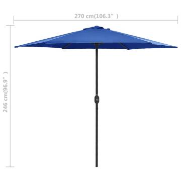 Outdoor Parasol with Aluminium Pole - Azure Blue 270x246 cm