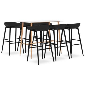 Modern 7 Piece Bar Set in White and Black | Hipomarket