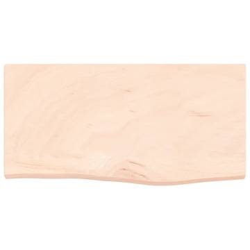 Solid Wood Bathroom Countertop 60x30 cm - Untreated Oak