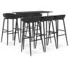 7 Piece Black Bar Set - Modern Design for Home & Bar