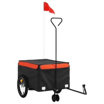 Bike Trailer Black and Orange - 45 kg Iron Cargo Hauler