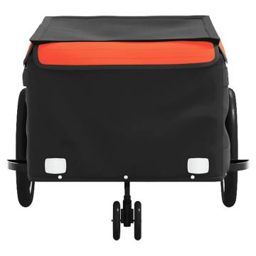 Bike Trailer Black and Orange - 45 kg Iron Cargo Hauler