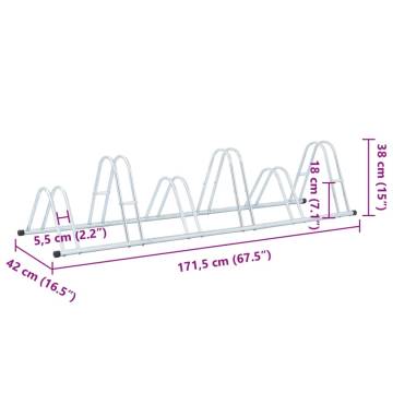 Bicycle Stand for 6 Bikes - Galvanised Steel | HipoMarket