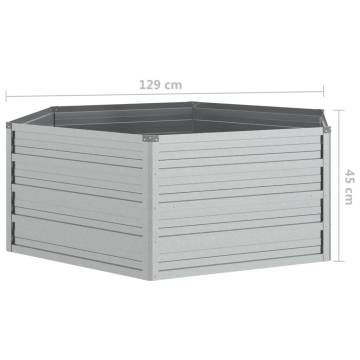 Garden Raised Bed 129x45 cm - Galvanized Steel - Hipomarket