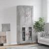 Highboard Concrete Grey 69.5x34x180 cm Engineered Wood Colour concrete grey Quantity in Package 1 Model 2 glass doors 