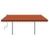 Manual Retractable Awning 4.5x3.5m - Orange & Brown