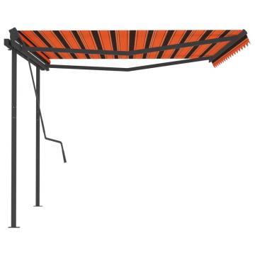 Manual Retractable Awning 4.5x3.5m - Orange & Brown