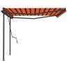 Manual Retractable Awning 4.5x3.5m - Orange & Brown