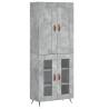 Stylish Highboard in Concrete Grey | 69.5x34x180 cm