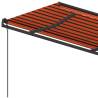 Manual Retractable Awning 4.5x3.5m - Orange & Brown