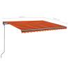 Manual Retractable Awning 4.5x3.5m - Orange & Brown