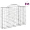 Arched Gabion Baskets 11 pcs - Galvanised Iron - Durable & Decorative