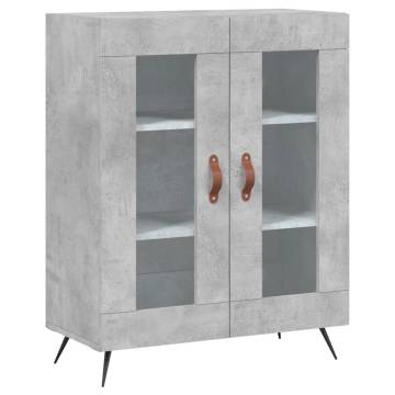 Stylish Highboard in Concrete Grey | 69.5x34x180 cm