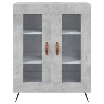 Stylish Highboard in Concrete Grey | 69.5x34x180 cm