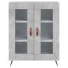 Stylish Highboard in Concrete Grey | 69.5x34x180 cm