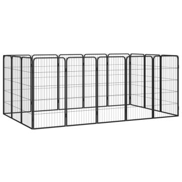 16-Panel Dog Playpen Black | Durable & Safe Puppy Space