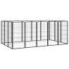 16-Panel Dog Playpen Black 50x100 cm Powder-coated Steel Size 250 x 150 x 100 cm Quantity in Package 1 