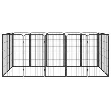 16-Panel Dog Playpen Black | Durable & Safe Puppy Space