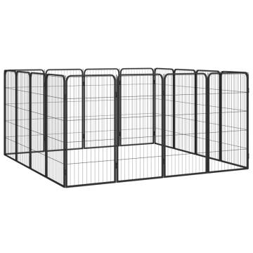 16-Panel Dog Playpen Black | Durable & Safe Puppy Space