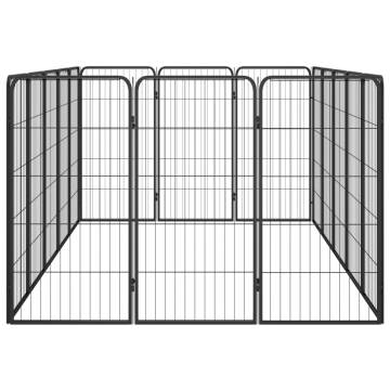 16-Panel Dog Playpen Black | Durable & Safe Puppy Space