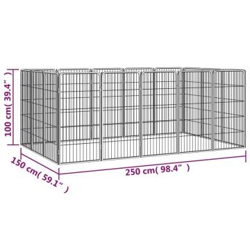 16-Panel Dog Playpen Black | Durable & Safe Puppy Space