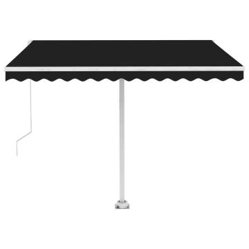 Manual Retractable Awning with LED - Anthracite 350x250 cm