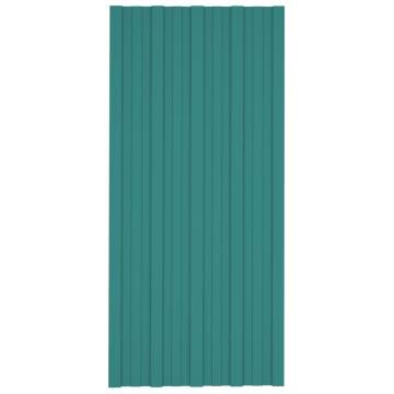 Roof Panels 36 pcs Galvanised Steel Green 100x45 cm