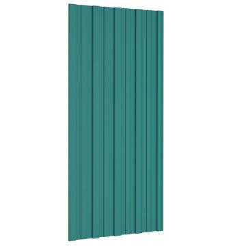 Roof Panels 36 pcs Galvanised Steel Green 100x45 cm