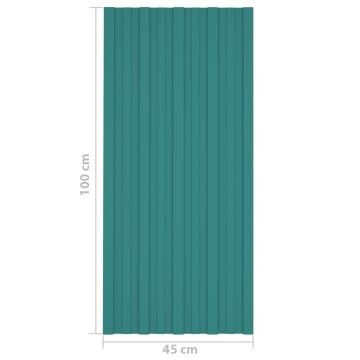 Roof Panels 36 pcs Galvanised Steel Green 100x45 cm