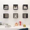 Wall Cube Shelves 6 pcs High Gloss Grey - Modern Design