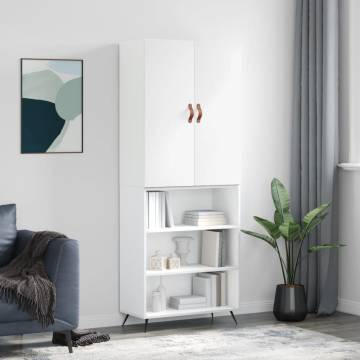 High Gloss White Highboard - Stylish Storage Solution