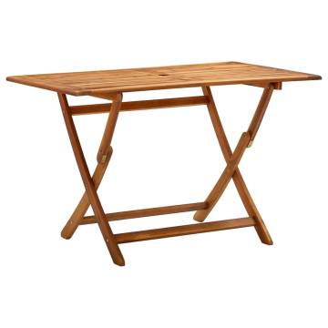 Folding Garden Table 120x70 cm - Solid Acacia Wood