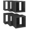 Wall Cube Shelves 6 pcs High Gloss Grey - Modern Design