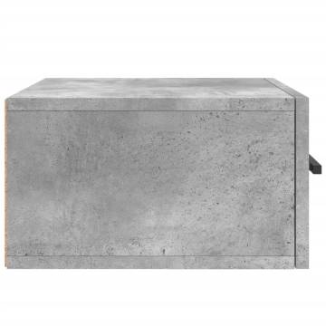 Wall-mounted Bedside Cabinet in Concrete Grey - 35x35x20 cm